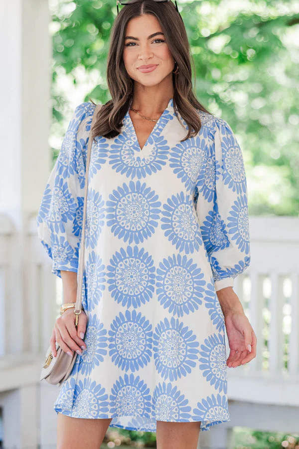 All Things Sweet Blue Printed Dress | The Mint Julep Boutique
