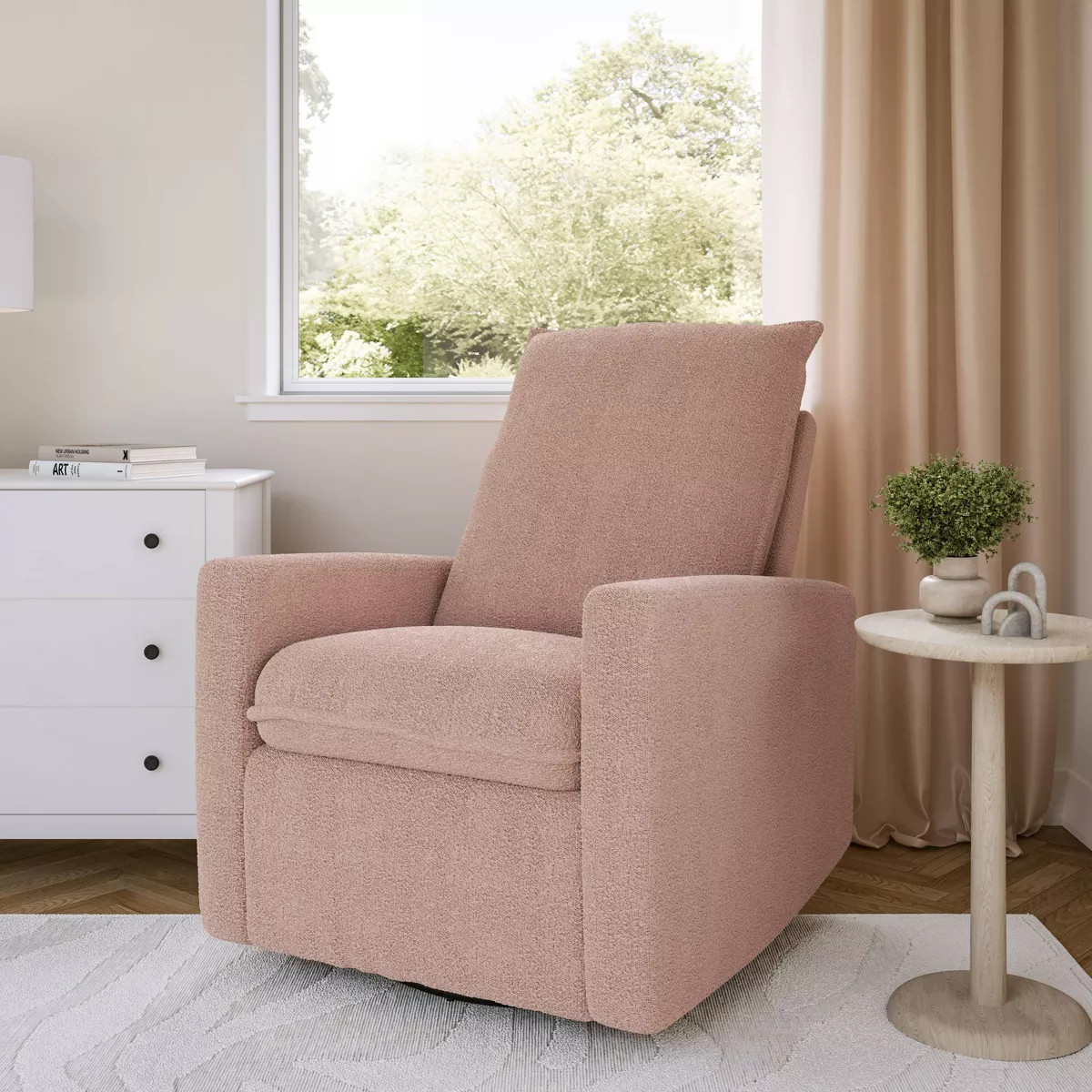 Caillie Boucle Glider Recliner Chair - CorLiving | Target