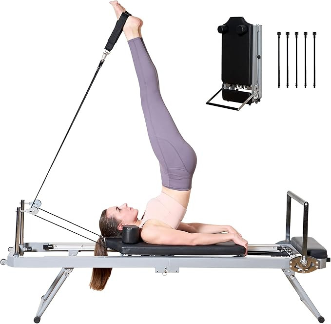 soges Foldable Pilates Reformer Machine for Home Gym, Pilates Workout Equipment for Beginner, Car... | Amazon (US)