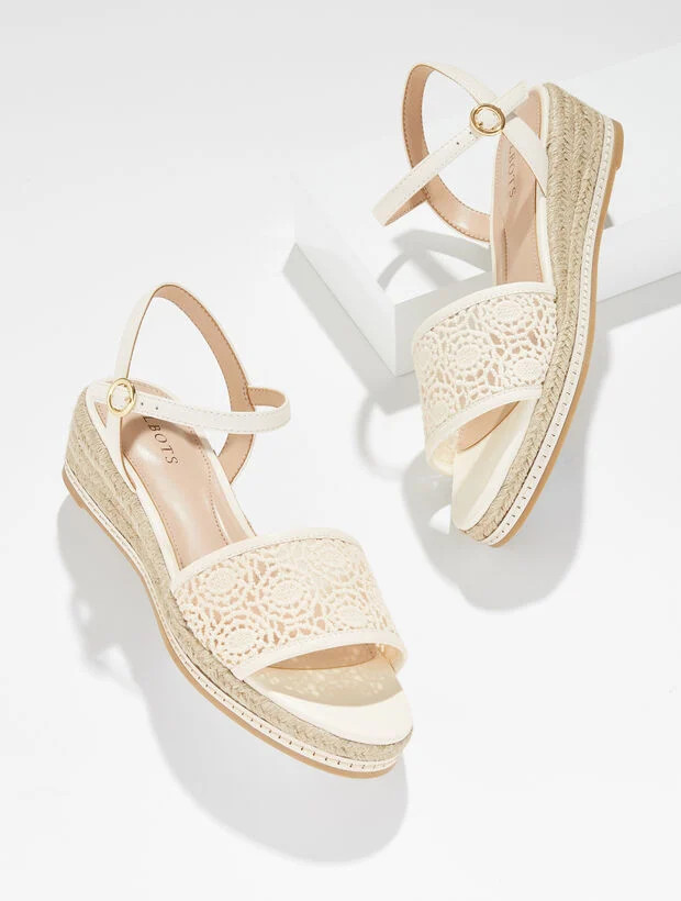 Pamela Crochet Wedge Sandals | Talbots