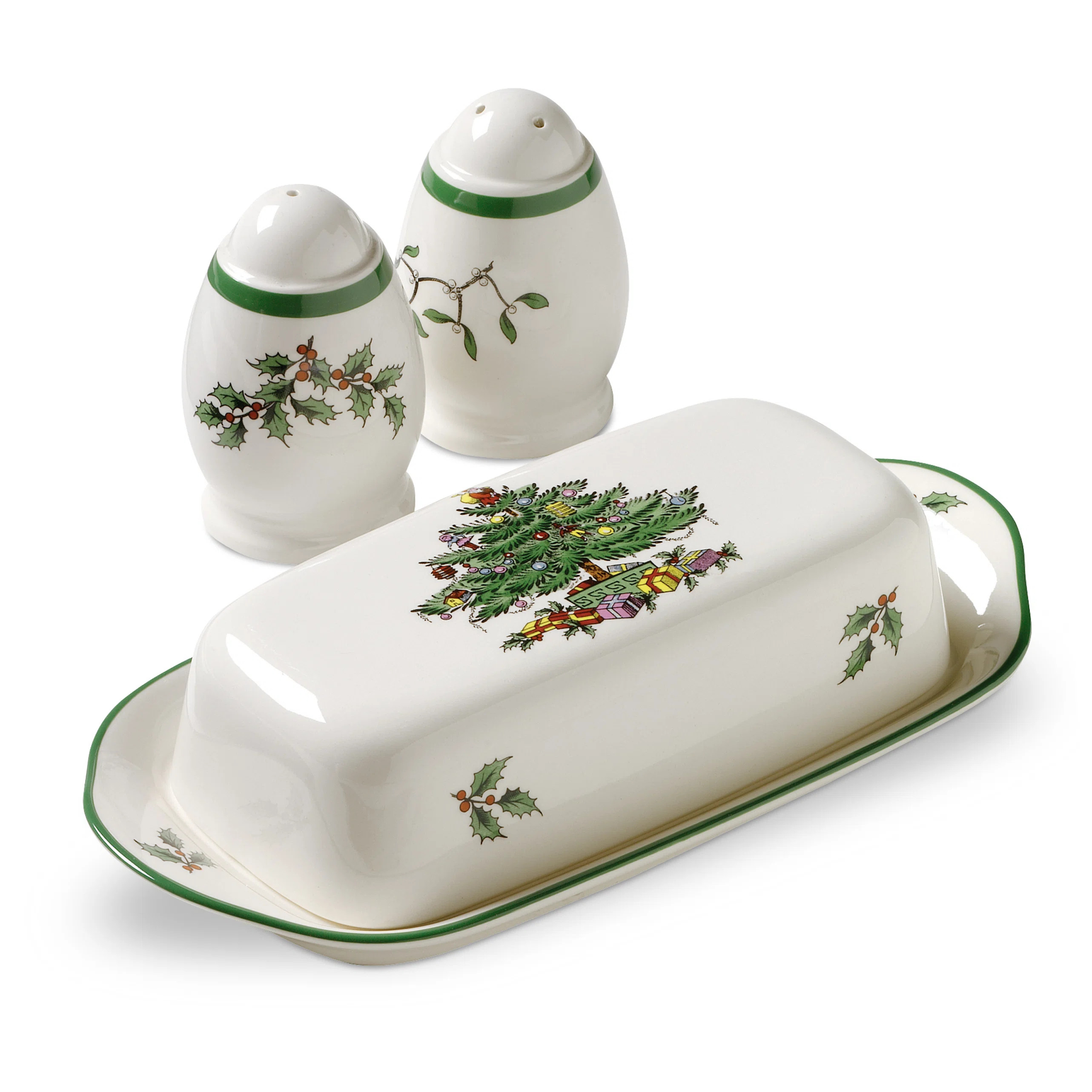 Spode Christmas Tree Hostess Set (Cvd Butter/S&P) & Reviews | Wayfair | Wayfair North America