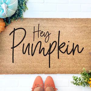 Hey Pumpkin Doormat, Hello Pumpkin, Hi Pumpkin Mat, Funny Doormat, Fall Decor, Halloween Doormat,... | Etsy (US)