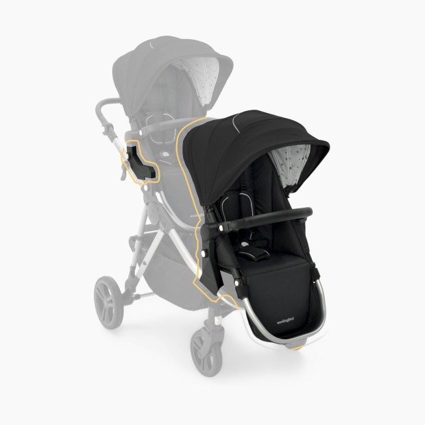 Mockingbird 2nd Seat Kit 2.0 in Black/Watercolor Canopy/Black Leather | Babylist
