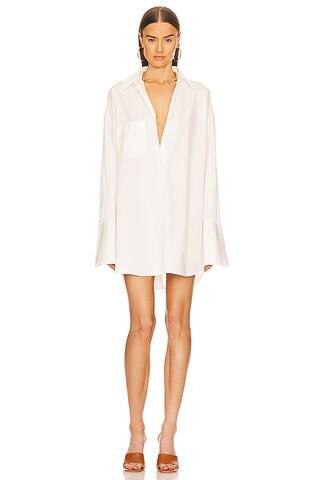 Cotton Poplin Oversized Shirt in White | Revolve Clothing (Global)