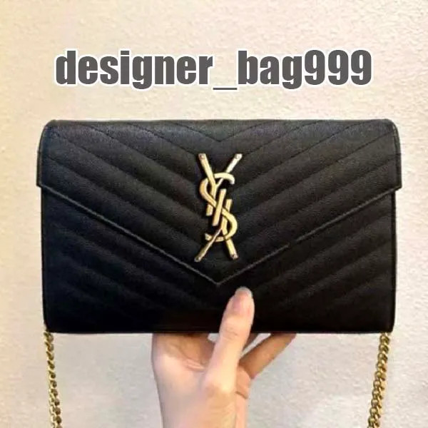 Designer Bag Womens wallet black handbag sheepskin bag caviar bags Gold Sliver chain bag classic ... | DHGate