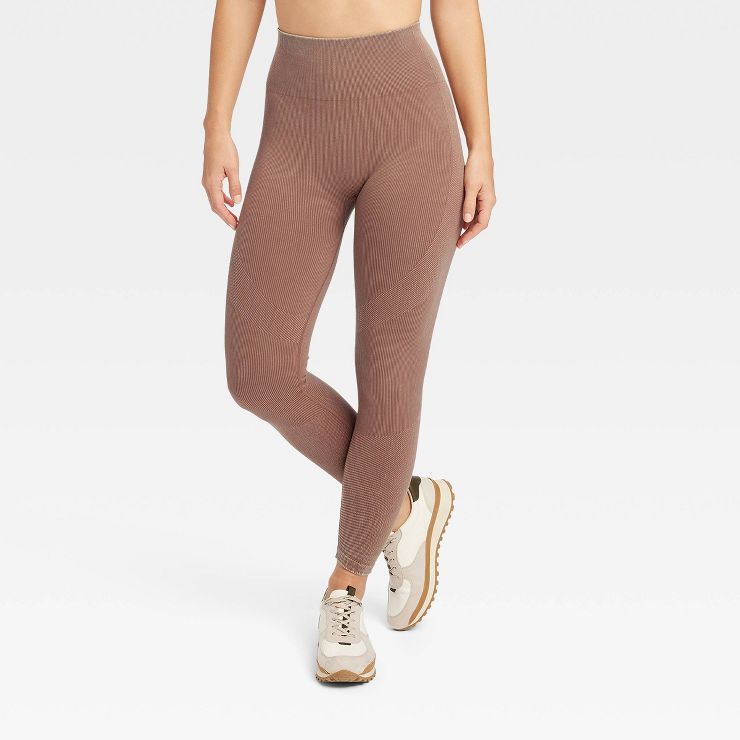 Women's High-Rise Ribbed Seamless 7/8 Jeggings - JoyLab™ | Target