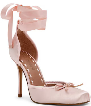 Steve Madden Larina Satin Ballet Square Toe Stiletto Lace Up Dress Pumps | Dillard's | Dillard's