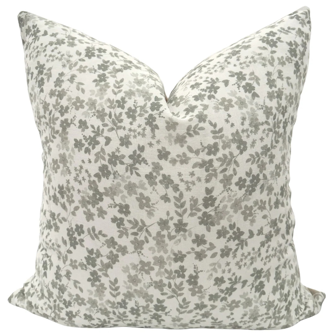 Sage Flower Block Print Pillow Cover | Hackner Home (US)