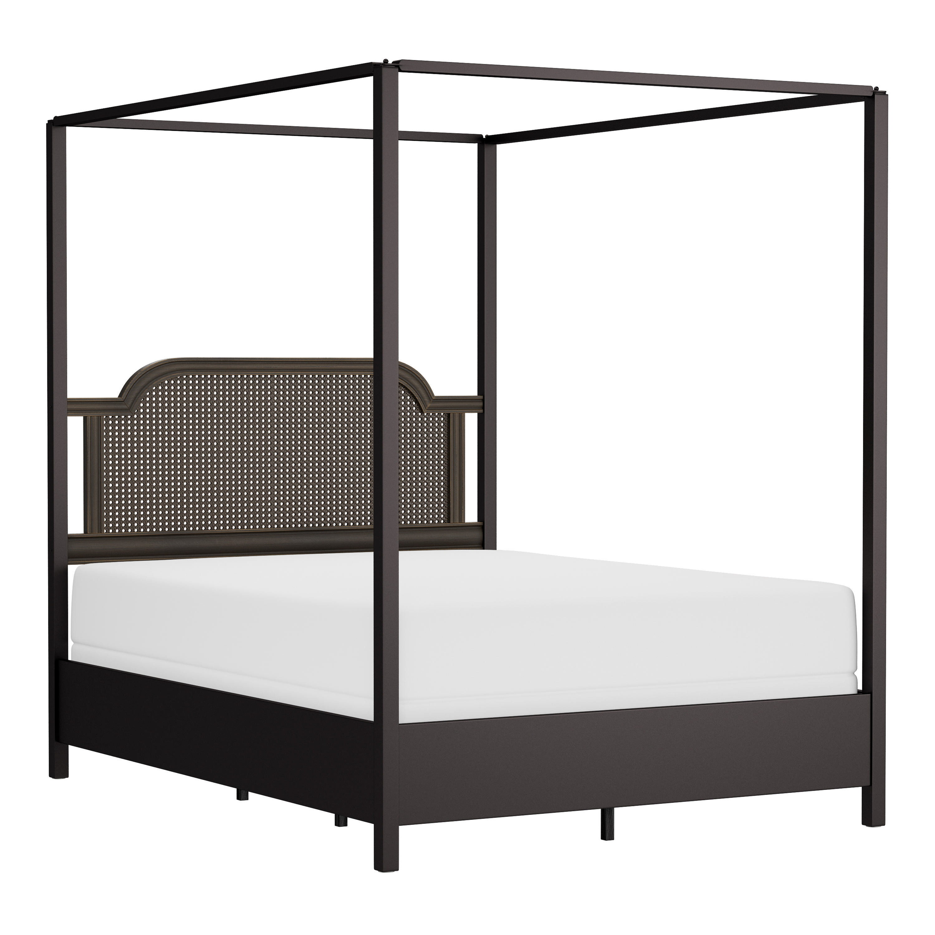 Sullivan Rubbed Bronze Metal and Cane Canopy Bed - World Market | World Market