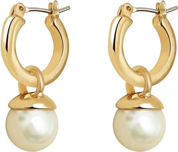 Small Chunky Gold Hoop Earrings For Women, 14k Gold Thick statement huggie hoop earrings Trendy H... | Amazon (US)