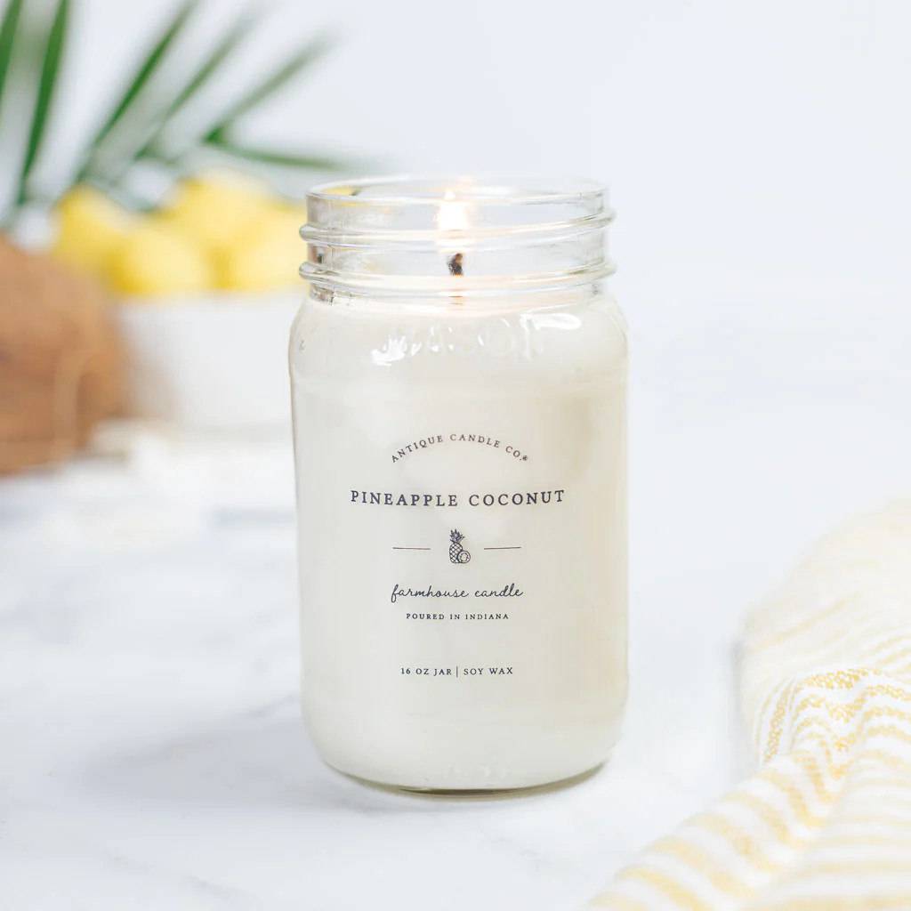 Pineapple Coconut 16 oz candle | Antique Candle Co.