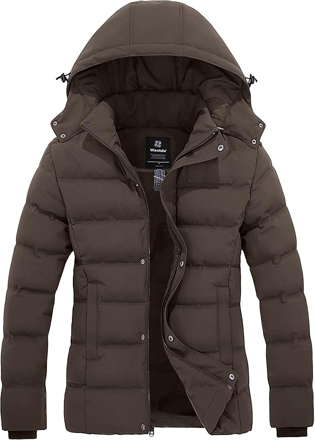Wantdo Women's Hooded Warm Winter Coat Quilted Thicken Puffer Jacket with Removable Hood | Amazon (US)