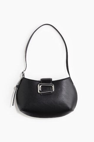 H & M - Buckle-detail shoulder bag - Black | H&M (UK, MY, IN, SG, PH, TW, HK)