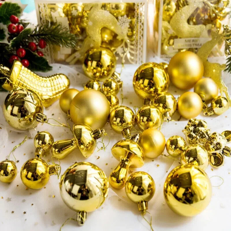 30Pcs/Set Xmas Tree Hanging Balls Deer Christmas Glitter Ball Ornaments Decor | Wayfair North America