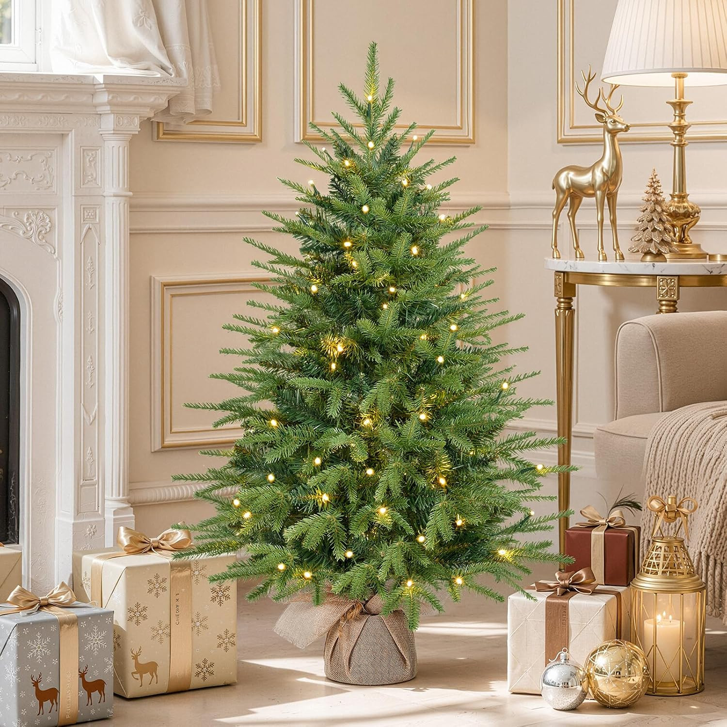 Alupssuc 3ft Prelit Artificial Mini Christmas Tree for Tabletop Desk Decor | Amazon (US)