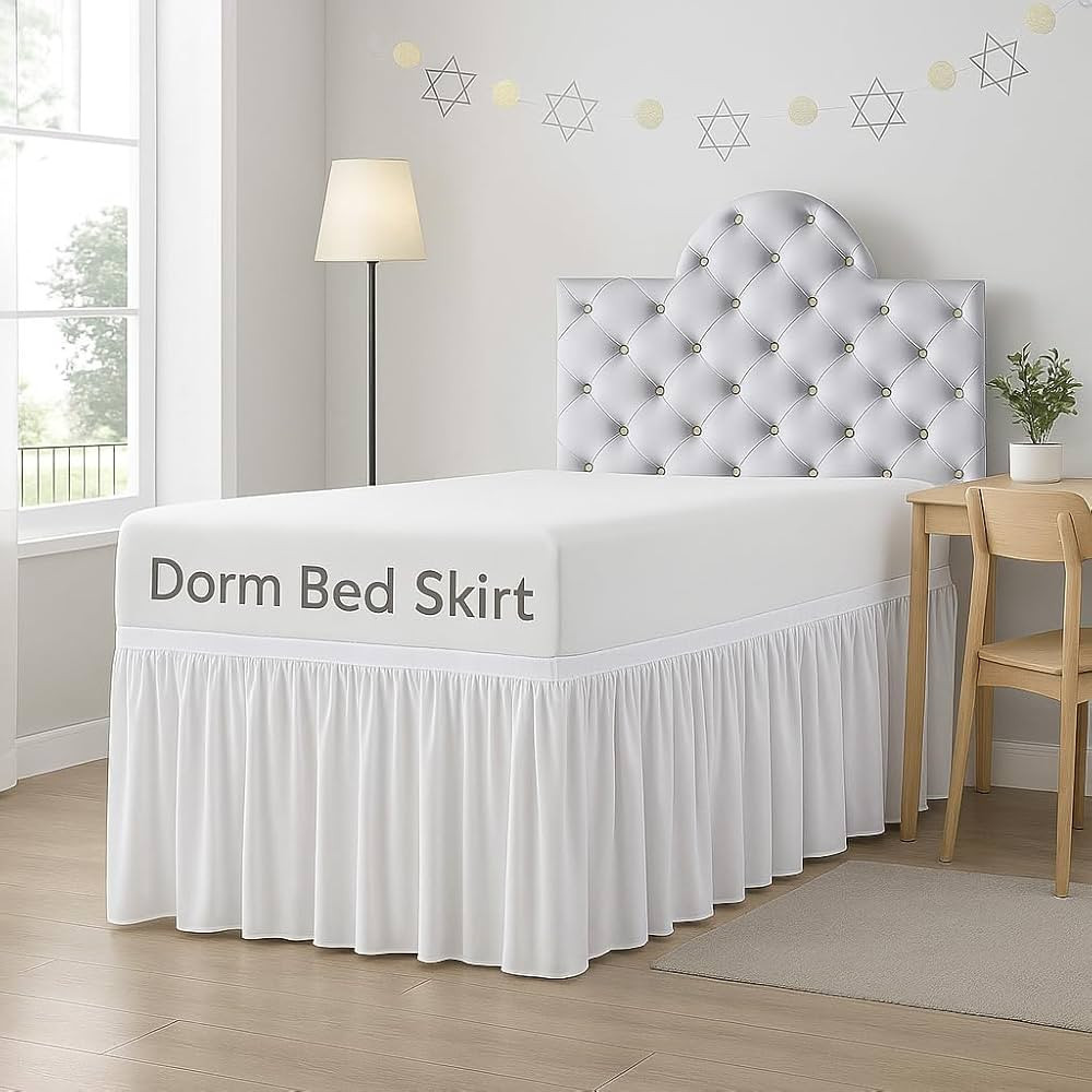 Amazon.com: Cottingon Dorm Room Bed Skirt, 100% Microfiber, White, Twin XL-32 Drop : Home & Kitch... | Amazon (US)