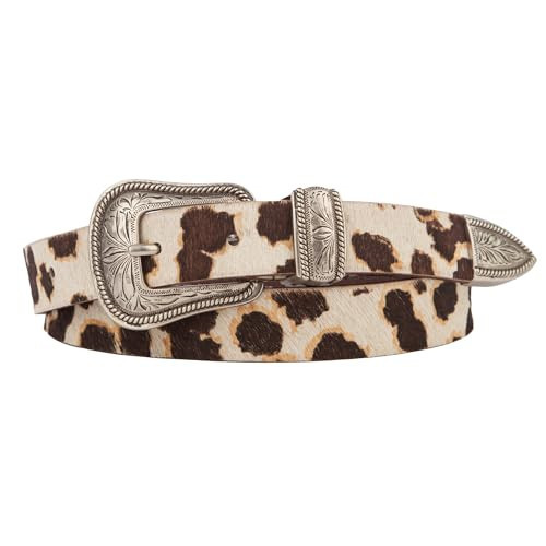 Lucky Brand Women's Western Leather Belt | Classic | Fashion | Vintage | Buffalo Leather | Western-Inspired, Haircalf Western - Spotted Cow, Small | Amazon (US)