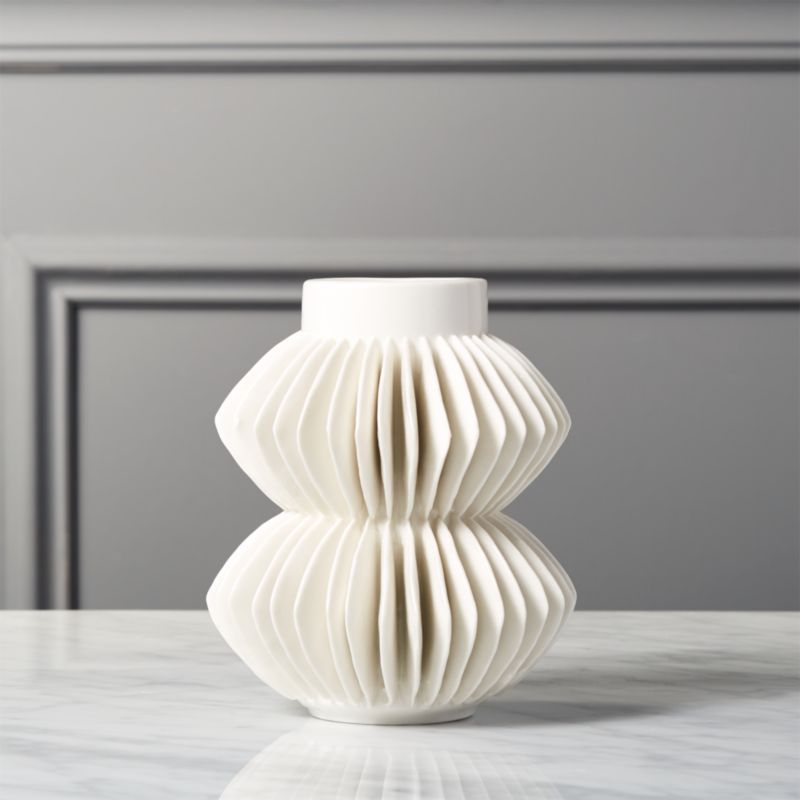 Celia Modern White Porcelain Vase + Reviews | CB2 | CB2