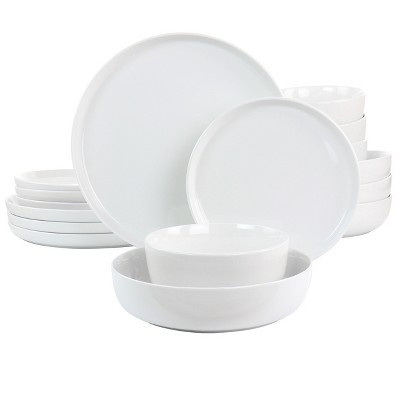Gibson Home White Deco 16 Piece Fine Ceramic Dinnerware Set in White | Target