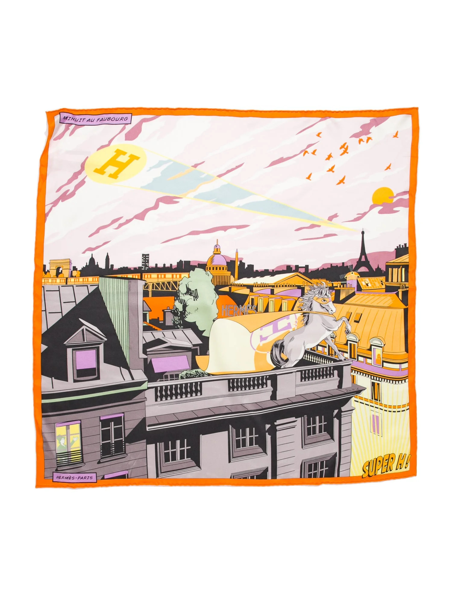 Hermès Minuit Au Faubourg Silk Scarf - Orange Scarves and Shawls, Accessories - HER816081 | The ... | The RealReal