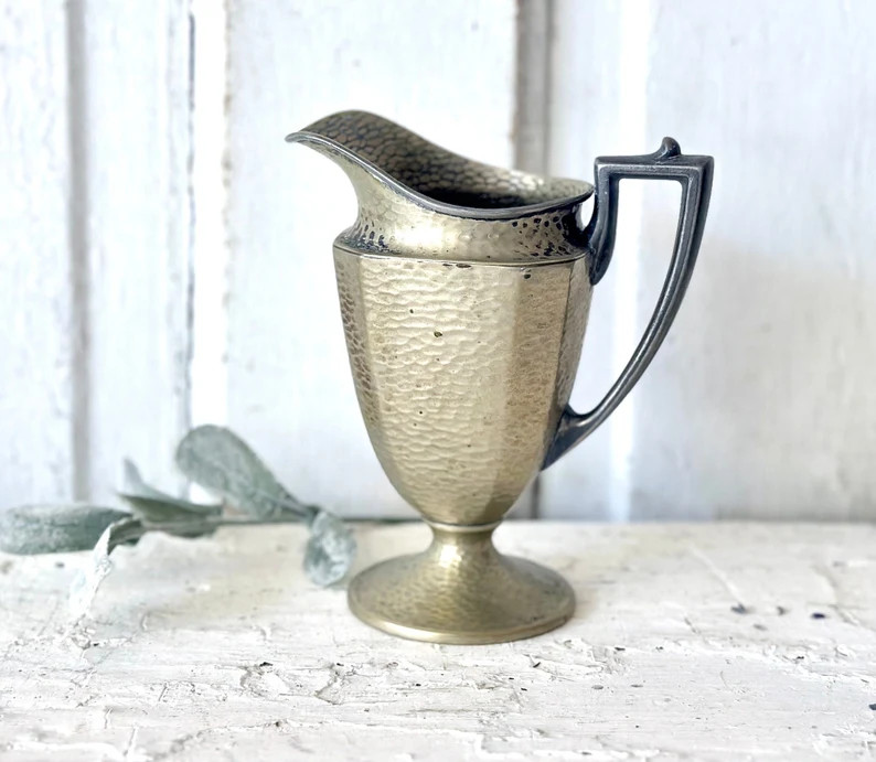 Vintage Silver Nickel Pitcher Small Silver Pitcher French Farmhouse Decor - Etsy | Etsy (US)