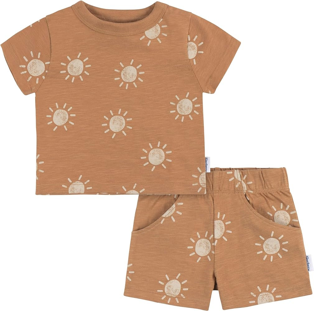Gerber Baby Boys' Toddler T-Shirt and Shorts Set | Amazon (US)