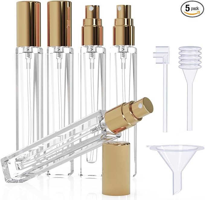 5PCS Cologne Atomizer Empty, 10ML Mini Perfume Bottles Refillable With Dispenser Tools, Pocket Sp... | Amazon (US)