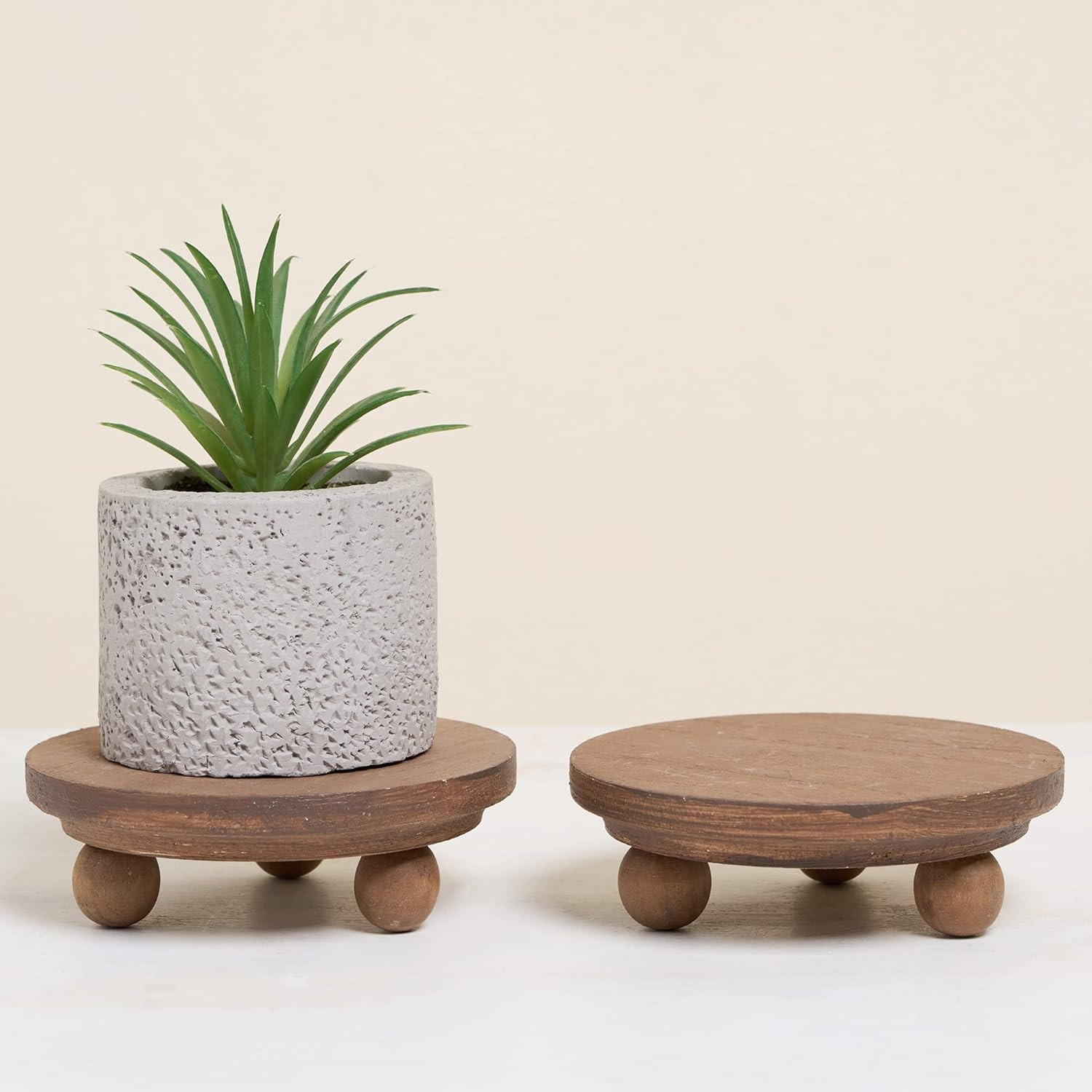 Defined Deco Mini Wood Risers for Display, Small 5"Round Rustic Pedestal Display Stand (Set of 2,... | Amazon (US)
