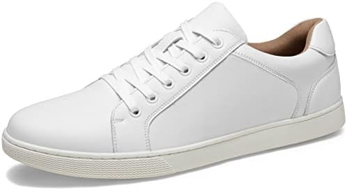 Jousen Men's Sneakers Leather Casual Shoes for Men Business Lace Up Dress Sneaker Mens Shoe | Amazon (US)