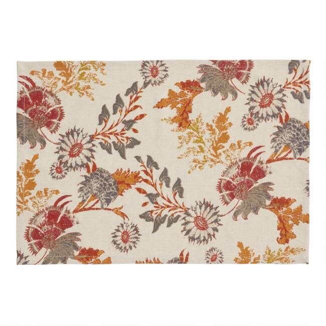 Rust and Mustard Floral Claire Placemat Set of 4 | World Market