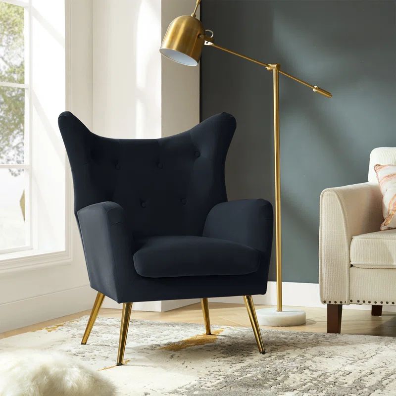 Avianna 29.25" Wide Tufted Polyester Wingback Chair | Wayfair North America