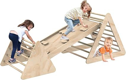 ALZN Toddler Climbing Toys, 3 in 1 Triangle Climber with Ramp, Triangle Ladder for Sliding and Cl... | Amazon (US)