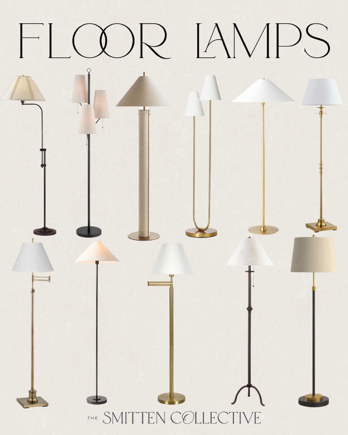 Jonathan Y Barrie Head-Adjustable LED Arc Floor Lamp | Ashley, image size:1181x1478