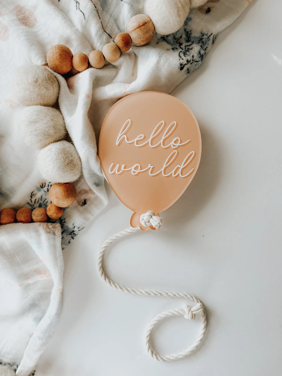 Acrylic Birth Announcement Sign Photo Prop Hospital Newborn New Baby Hello World Balloon | Etsy (US)