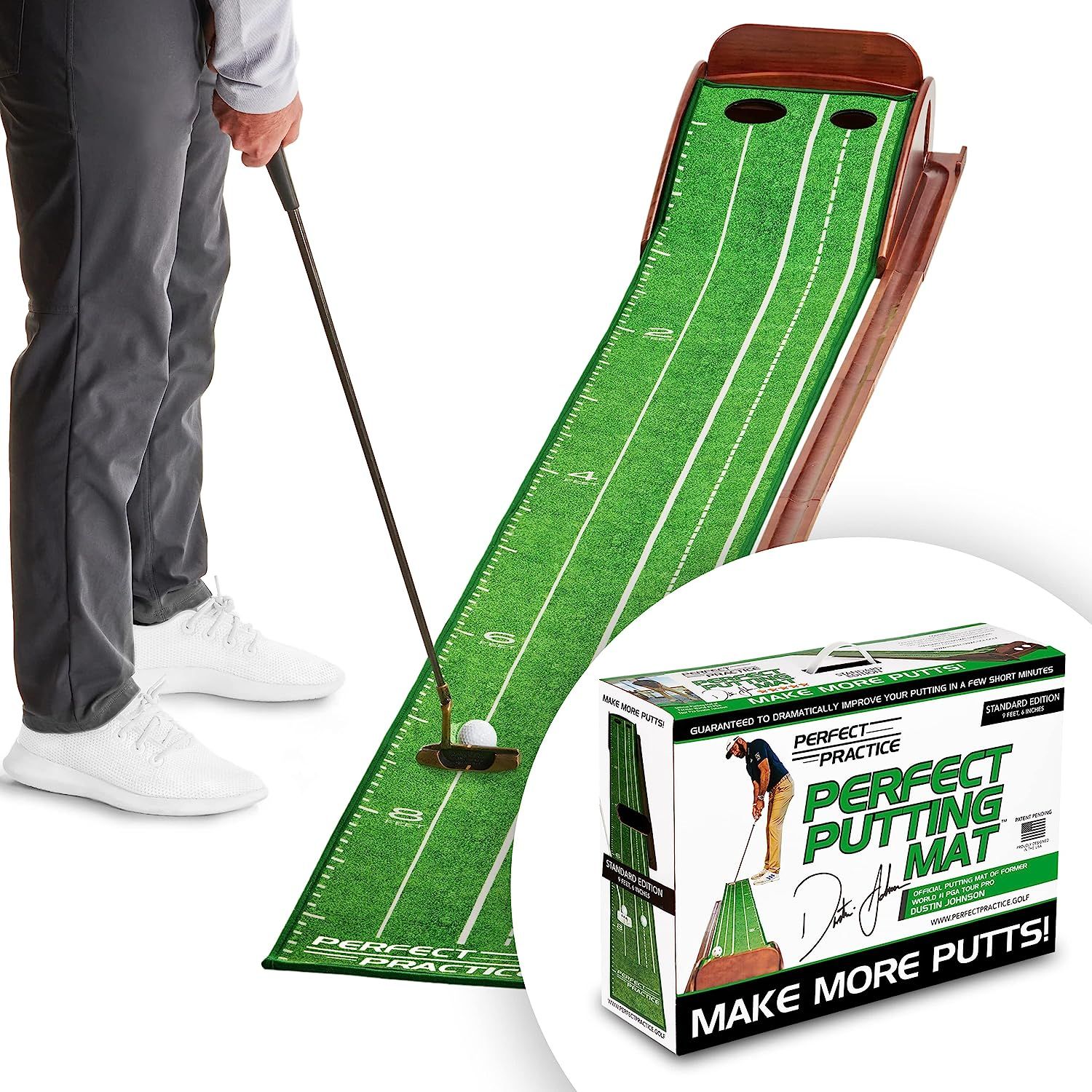 PERFECT PRACTICE Putting Mat - Indoor Golf Putting Green with 1/2 Hole Training for Mini Games & ... | Amazon (US)
