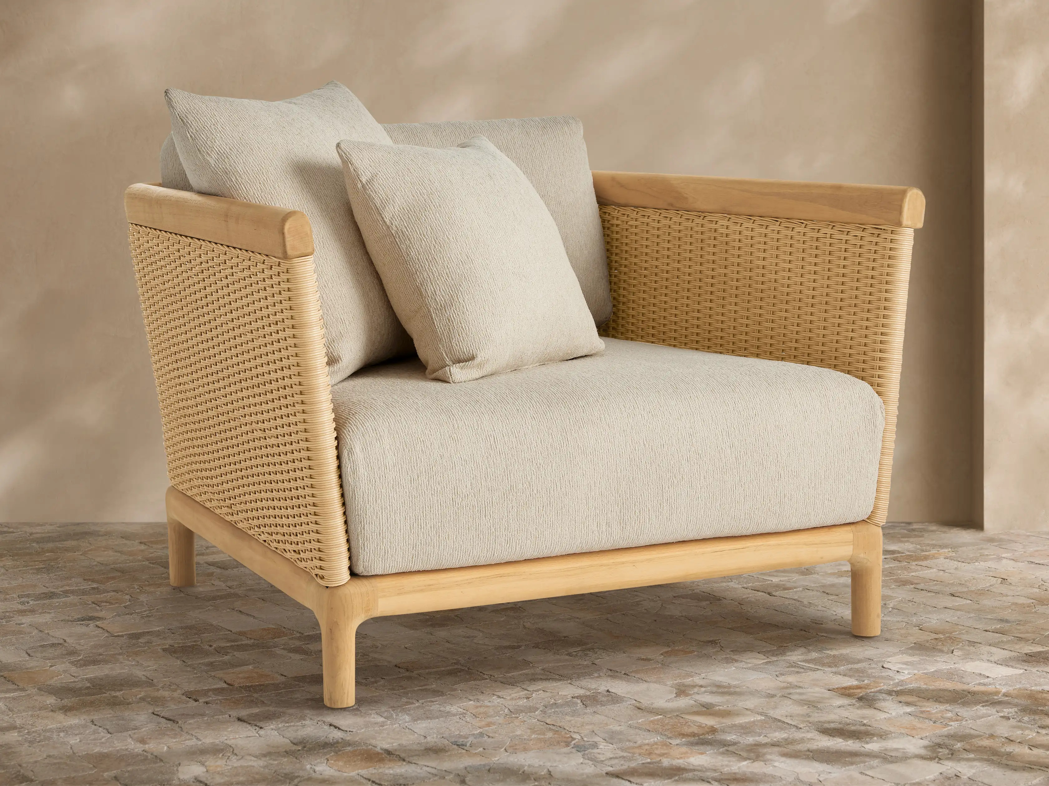 Puglia Outdoor Teak Lounge Chair | Arhaus