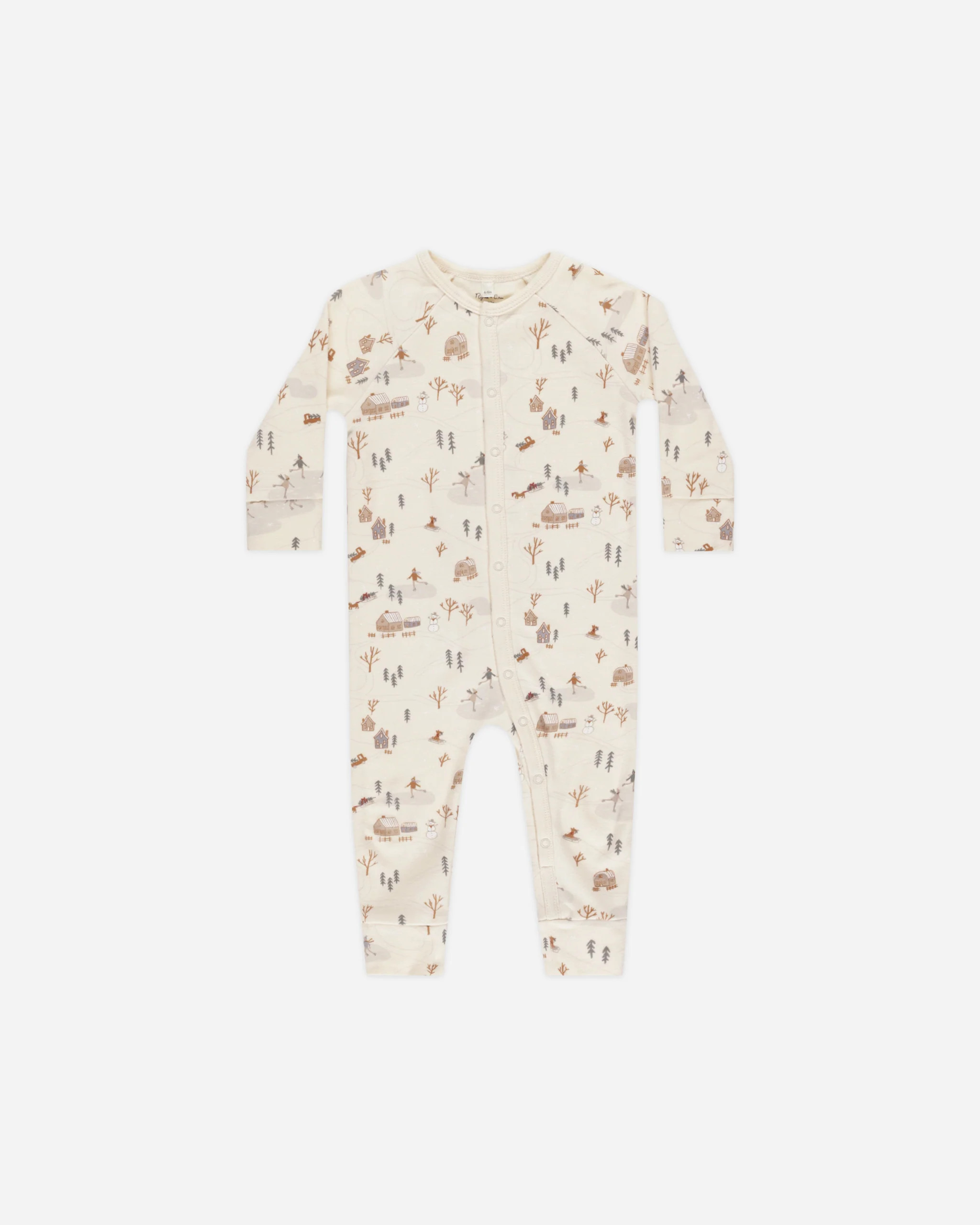 Organic Long John Pajamas || Winter Town | Rylee + Cru