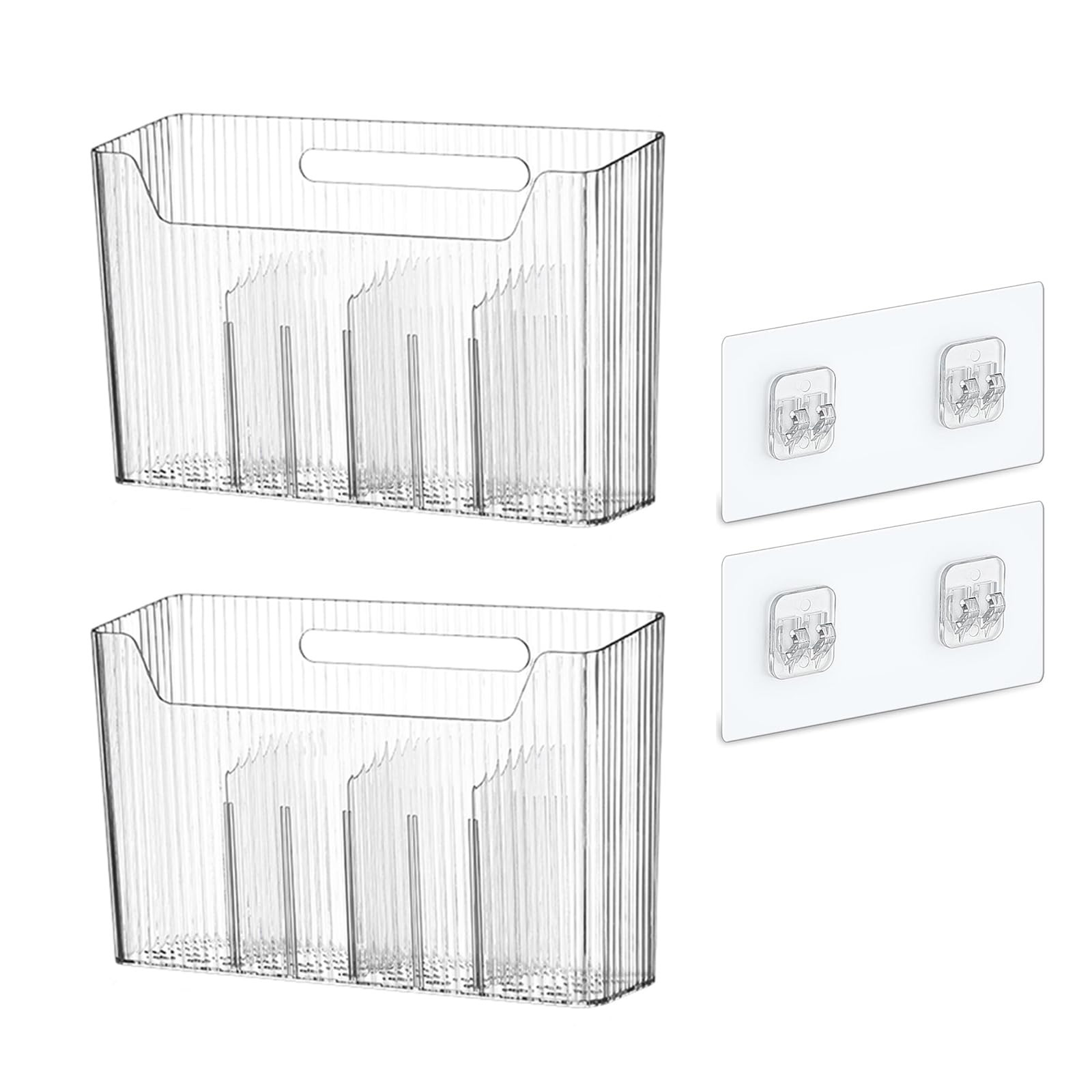 2 Pack Adhesive Mount Cabinet Door Organizer, Wall Mounted Bathroom Organizers and Storage Bins P... | Amazon (US)