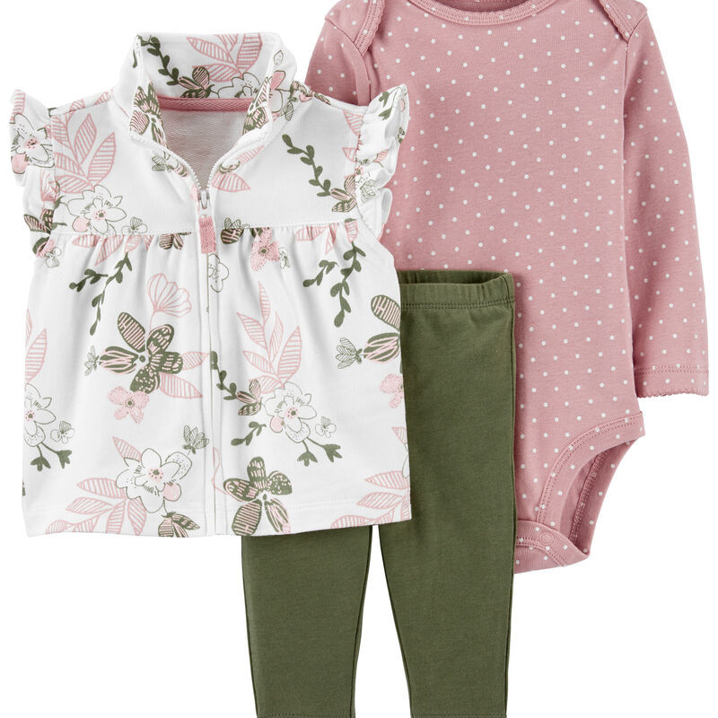 3-Piece Floral Vest Set | Carter's
