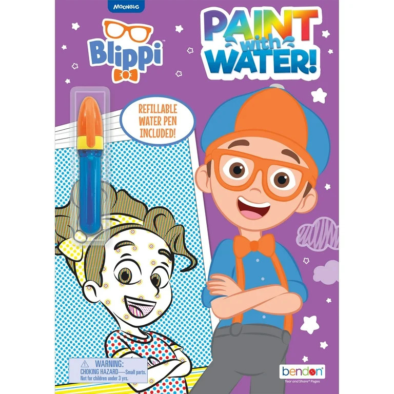 Blippi 12-Page Paint with Water Mess-Free Coloring Book, by Bendon | Walmart (US)