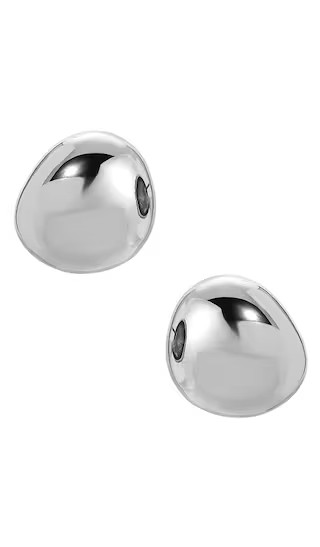 Polished Pebble Stud Earrings in Silver | Revolve Clothing (Global)