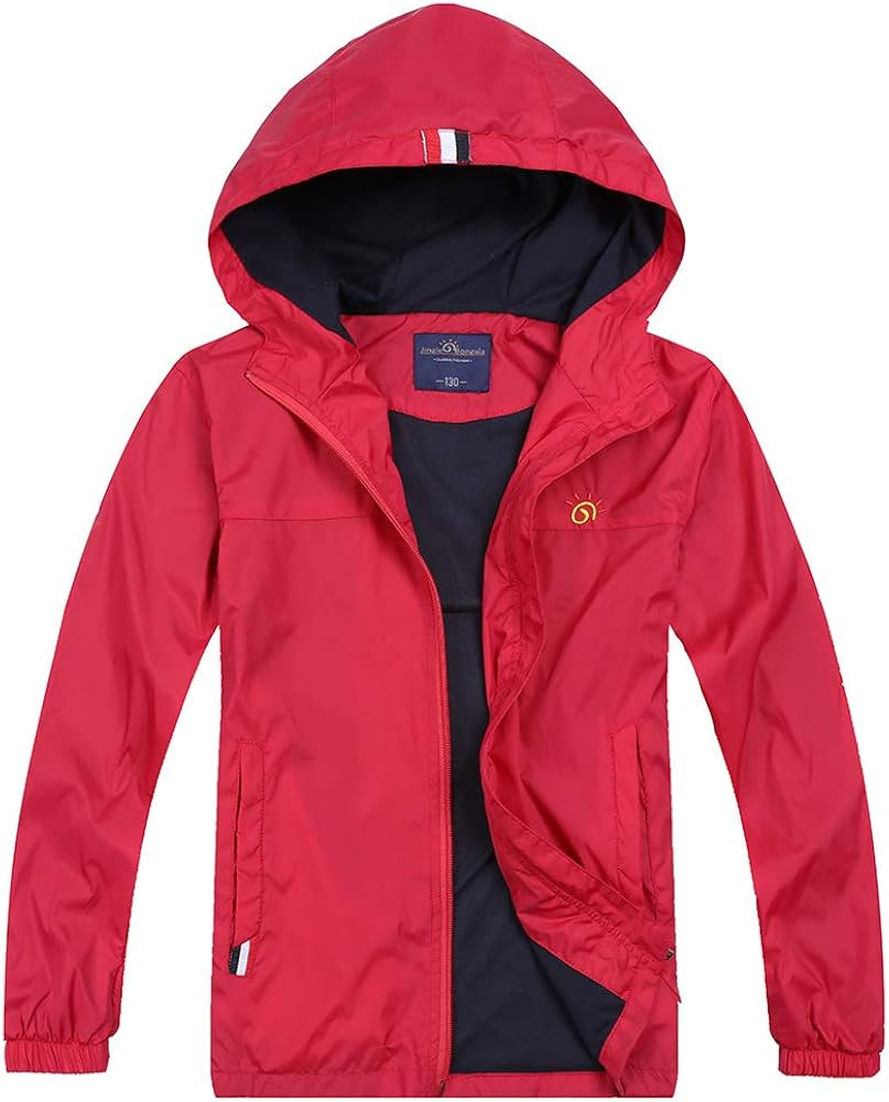 Jingle Bongala Boys Girls Lightweight Breathable Raincoat Waterproof Hooded Rain Jacket Windbreak... | Amazon (US)