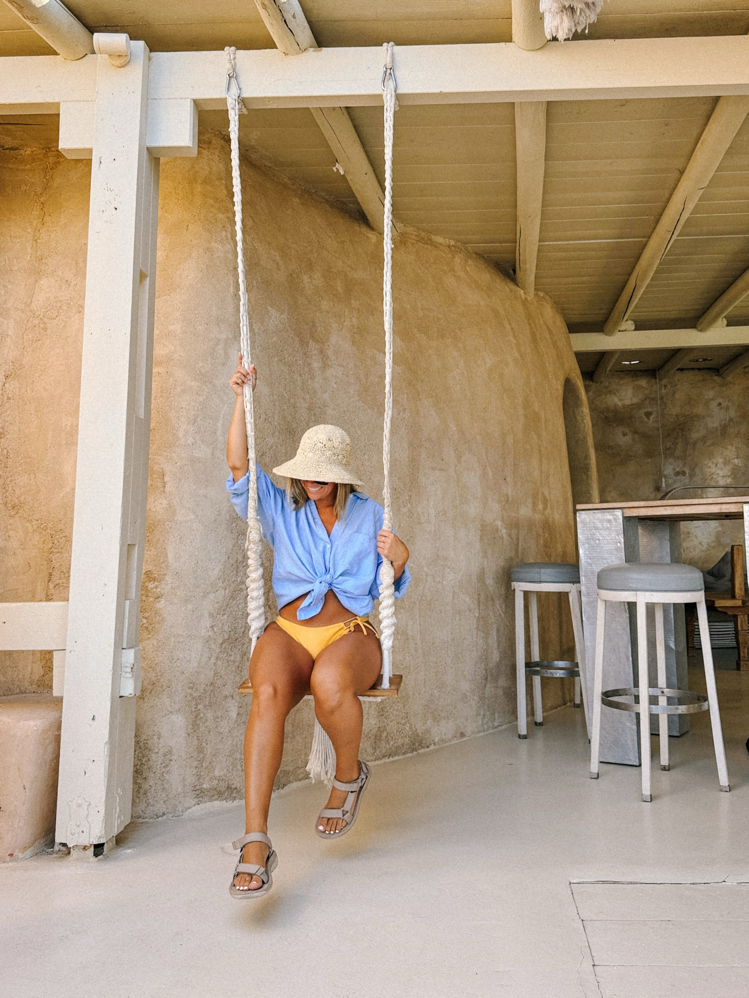 I found a beach club in Greece that offers free sun beds 👀 I’ll be sharing it on my TikTok + IG 

#LTKTravel #LTKSwim