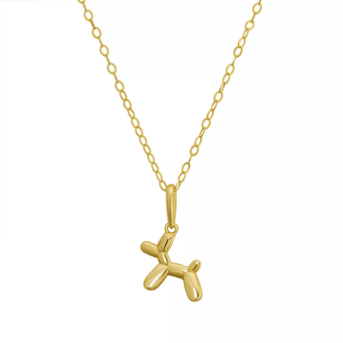Charming Girl 14k Gold Polished Balloon Dog Necklace | Kohl's