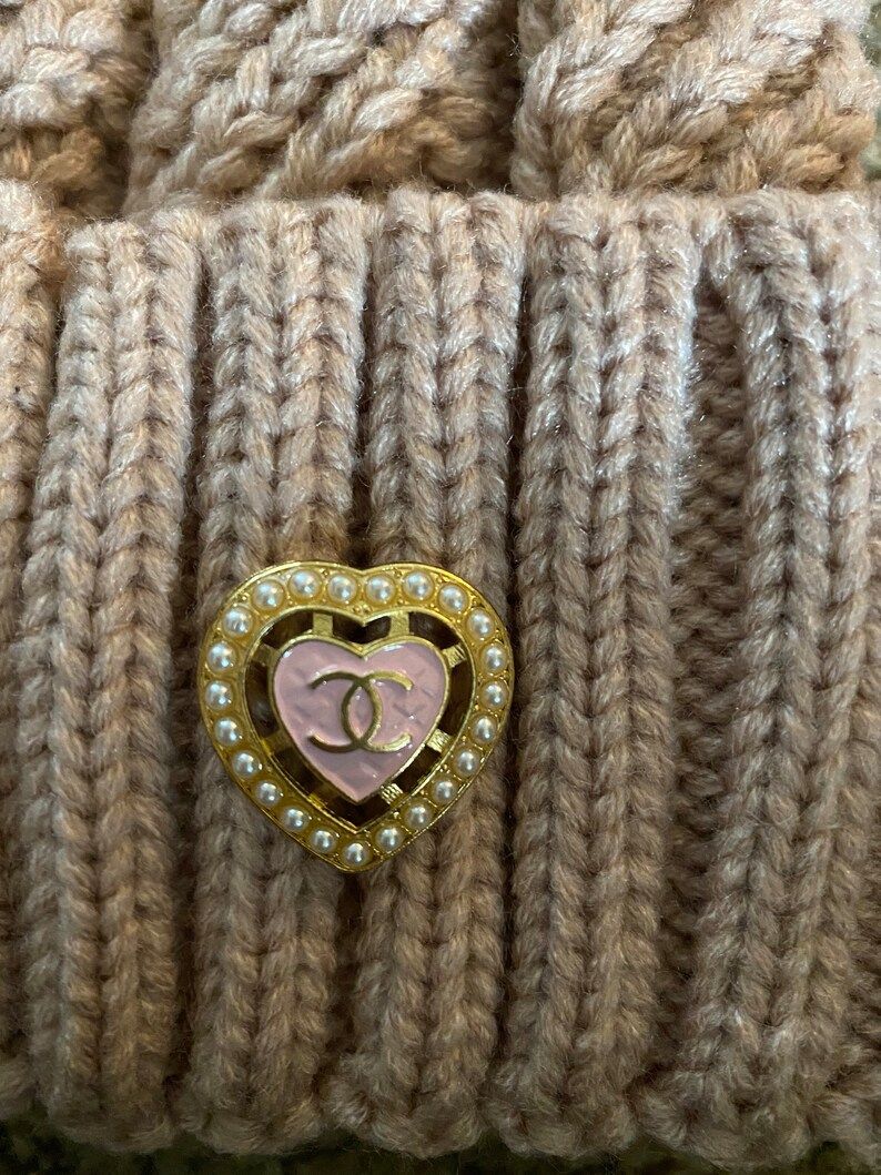 Chanel Repurposed Button Beanie  Chanel Vintage Button Beanie | Etsy | Etsy (US)