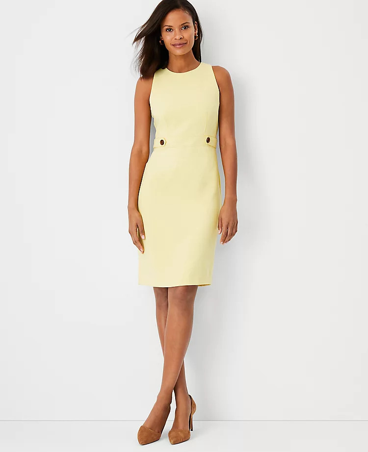 Button Tab Sheath Dress | Ann Taylor | Ann Taylor (US)
