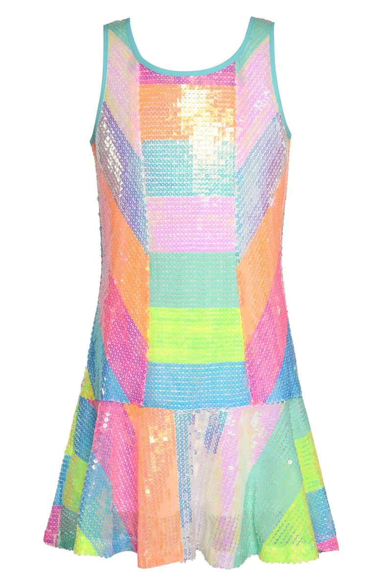Kids' Colorblock Sequin Dress | Nordstrom