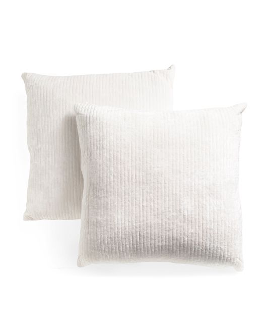 2pk 26x26 Velvet Euro Pillows | TJ Maxx
