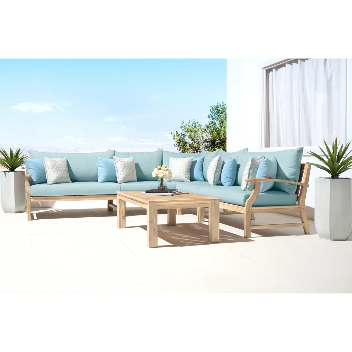 Paulet 6 Piece Sectional Seating Group With Sunbrella Cushion Covers | Wayfair North America