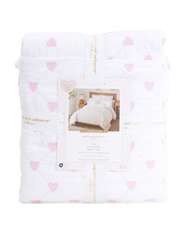 Cotton Heart Quilt Set | TJ Maxx